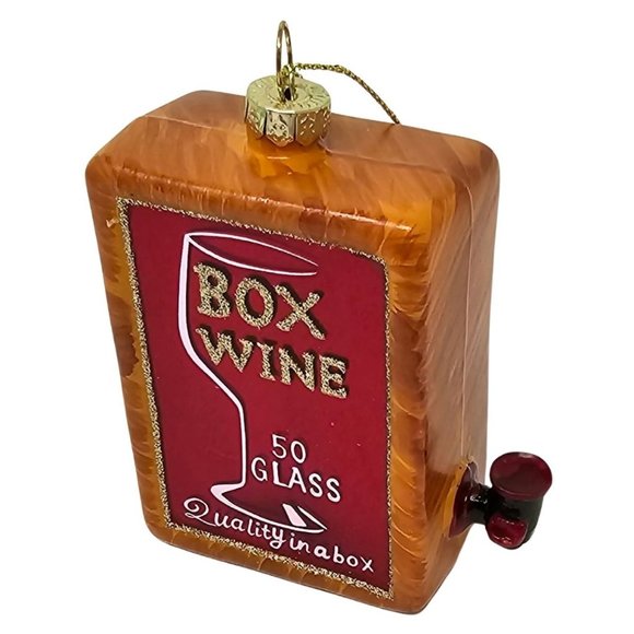 3" Box of Wine Christmas Ornament, Party Decor - Picture 3 of 3